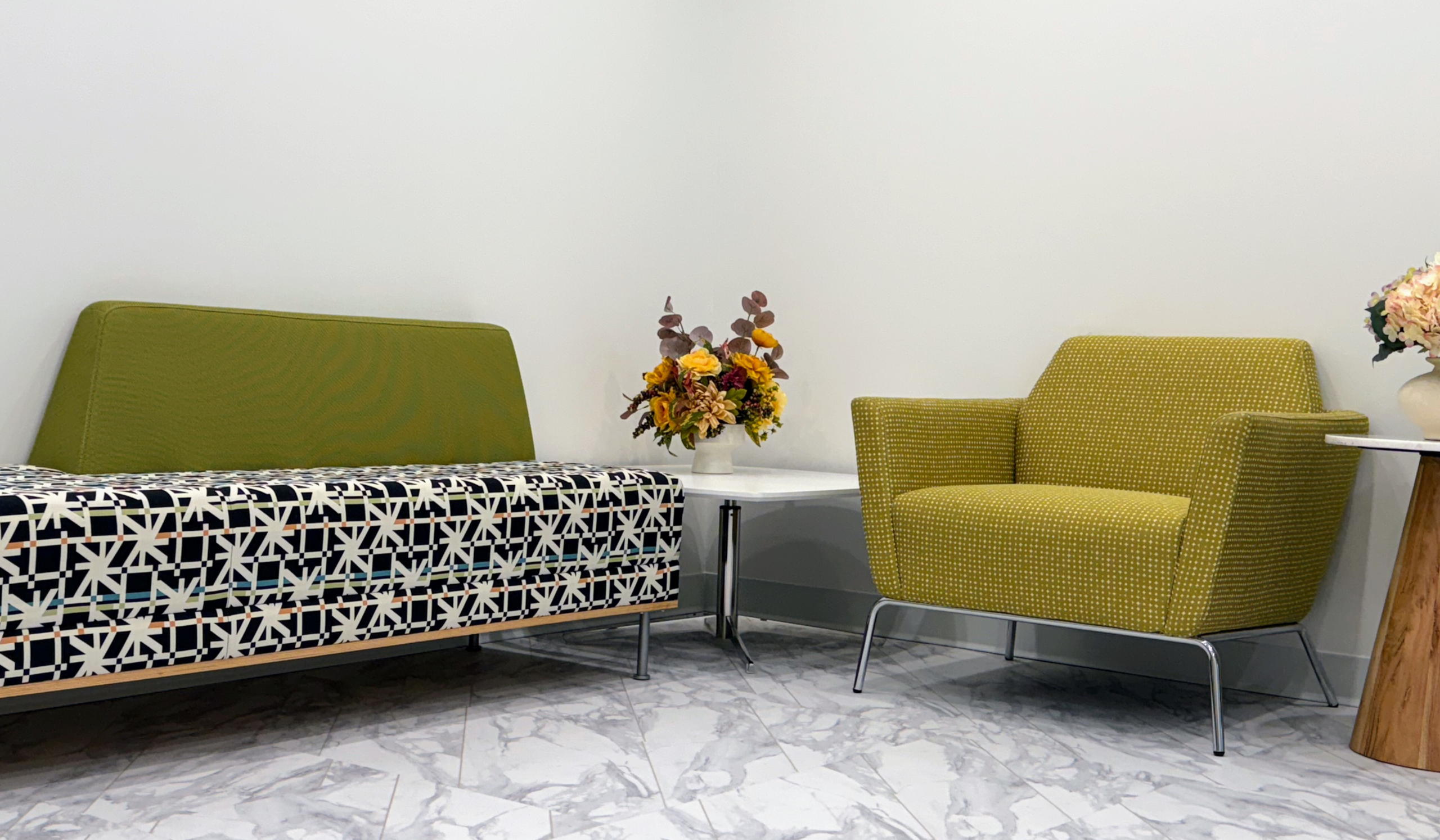 Modern dental office waiting area at Best Smile 4U Dentistry